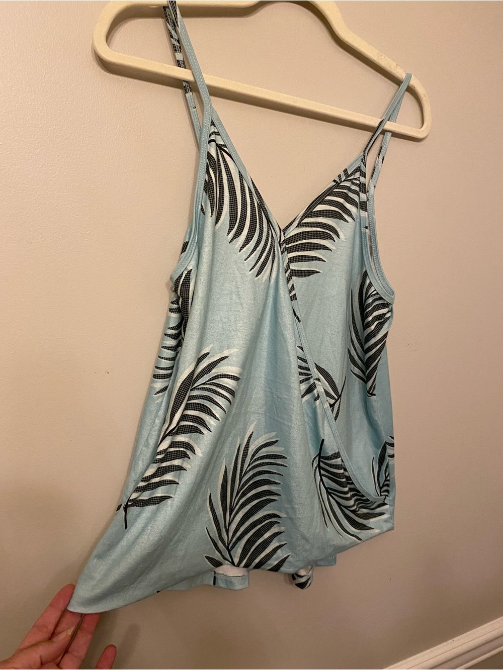Light Blue Palm-Print Tank-Unbranded - Picture 2 of 2